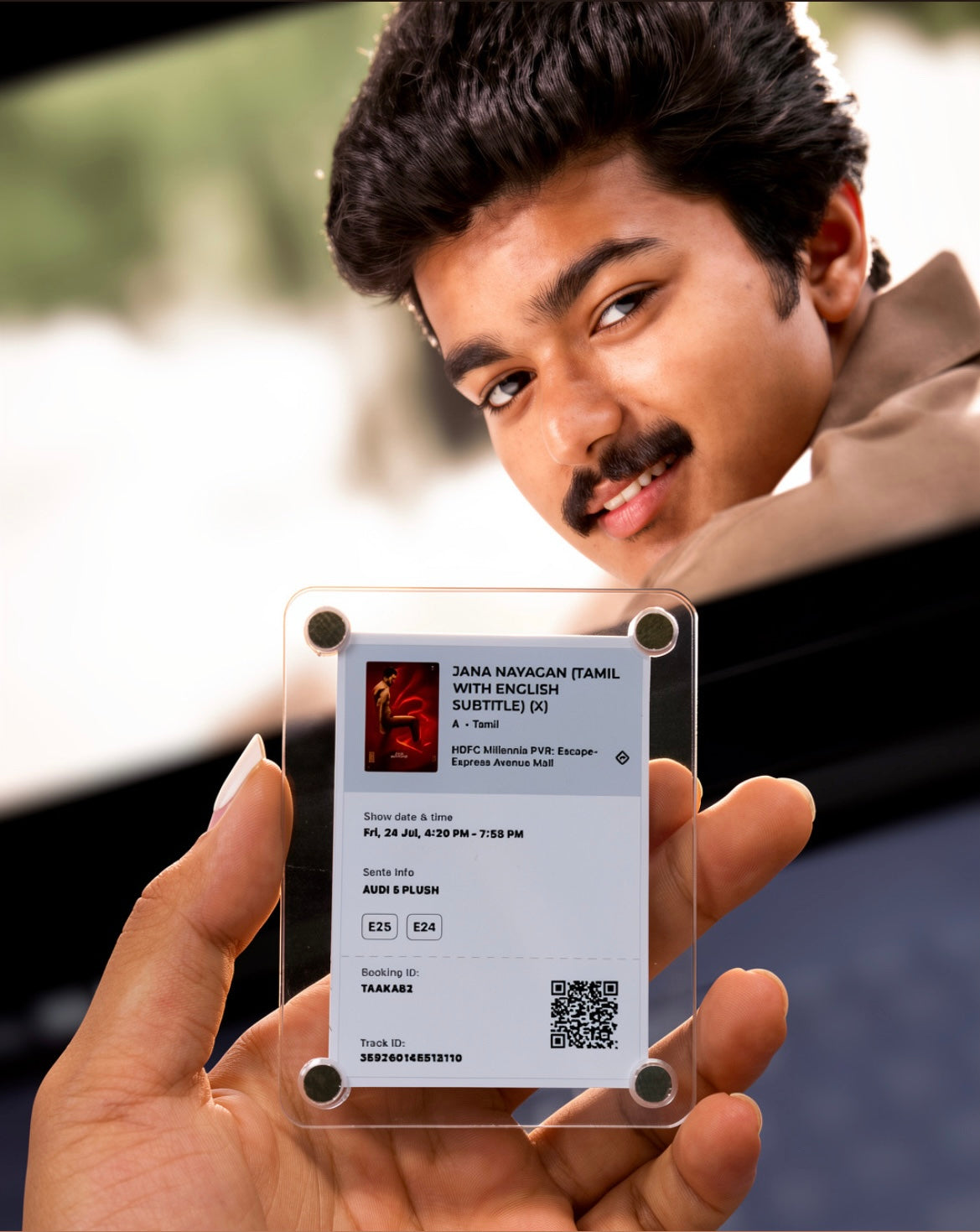 Thalapathy ticket - acrylic fridge magnet