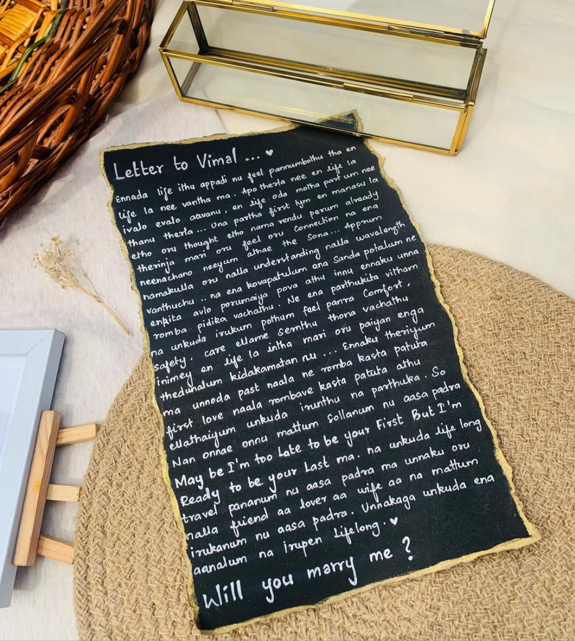 Vintage letter scroll box