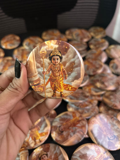 Murugar fridge magnet - round