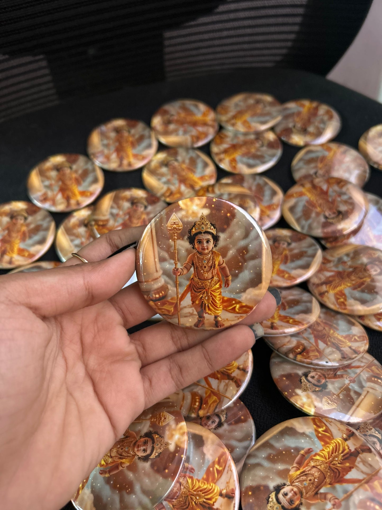 Murugar fridge magnet - round