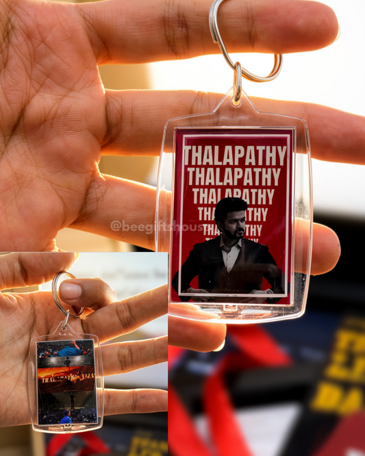 Thalapathy double side keychain