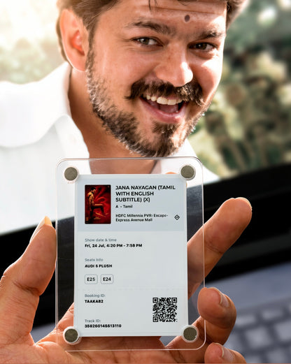 Thalapathy ticket - acrylic fridge magnet