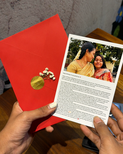 Greeting card with photo message