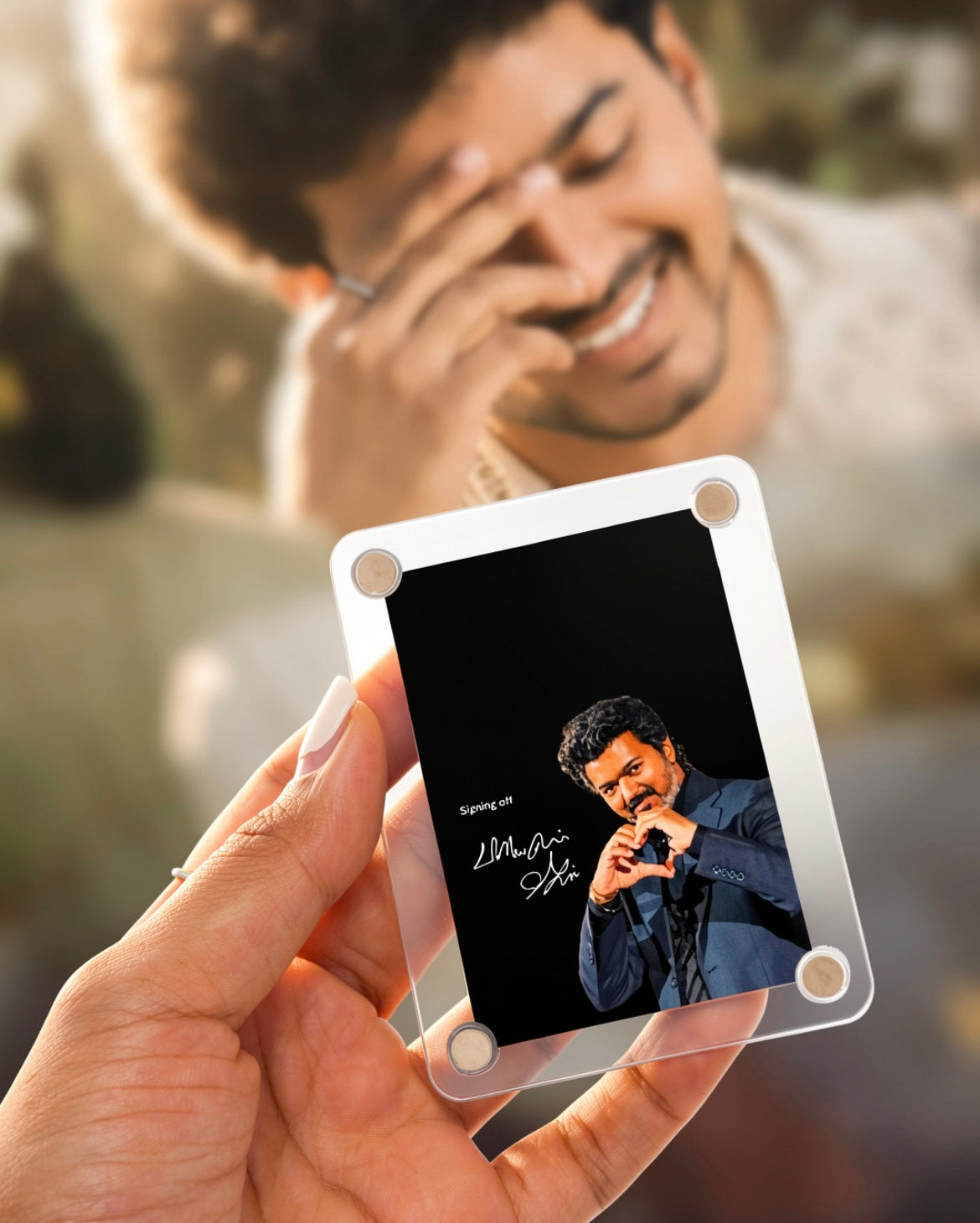 Thalapathy ticket - acrylic fridge magnet