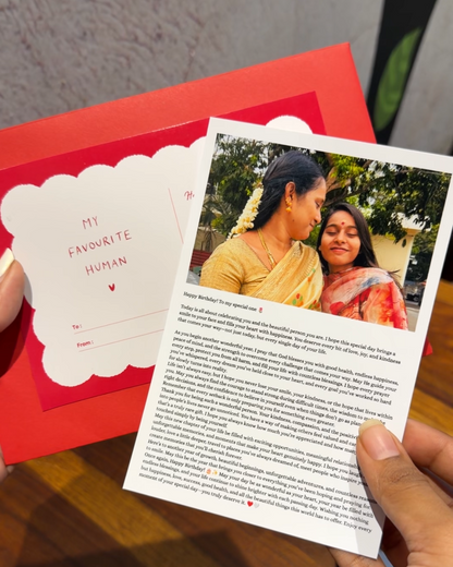 Greeting card with photo message