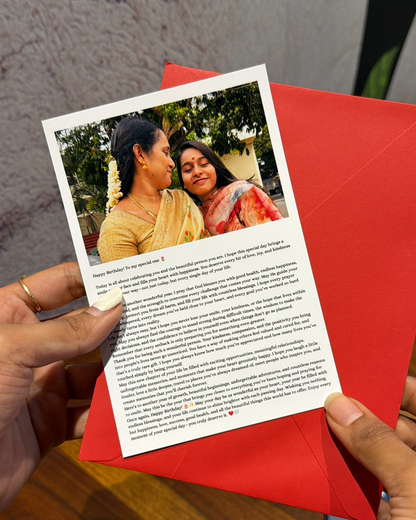 Greeting card with photo message
