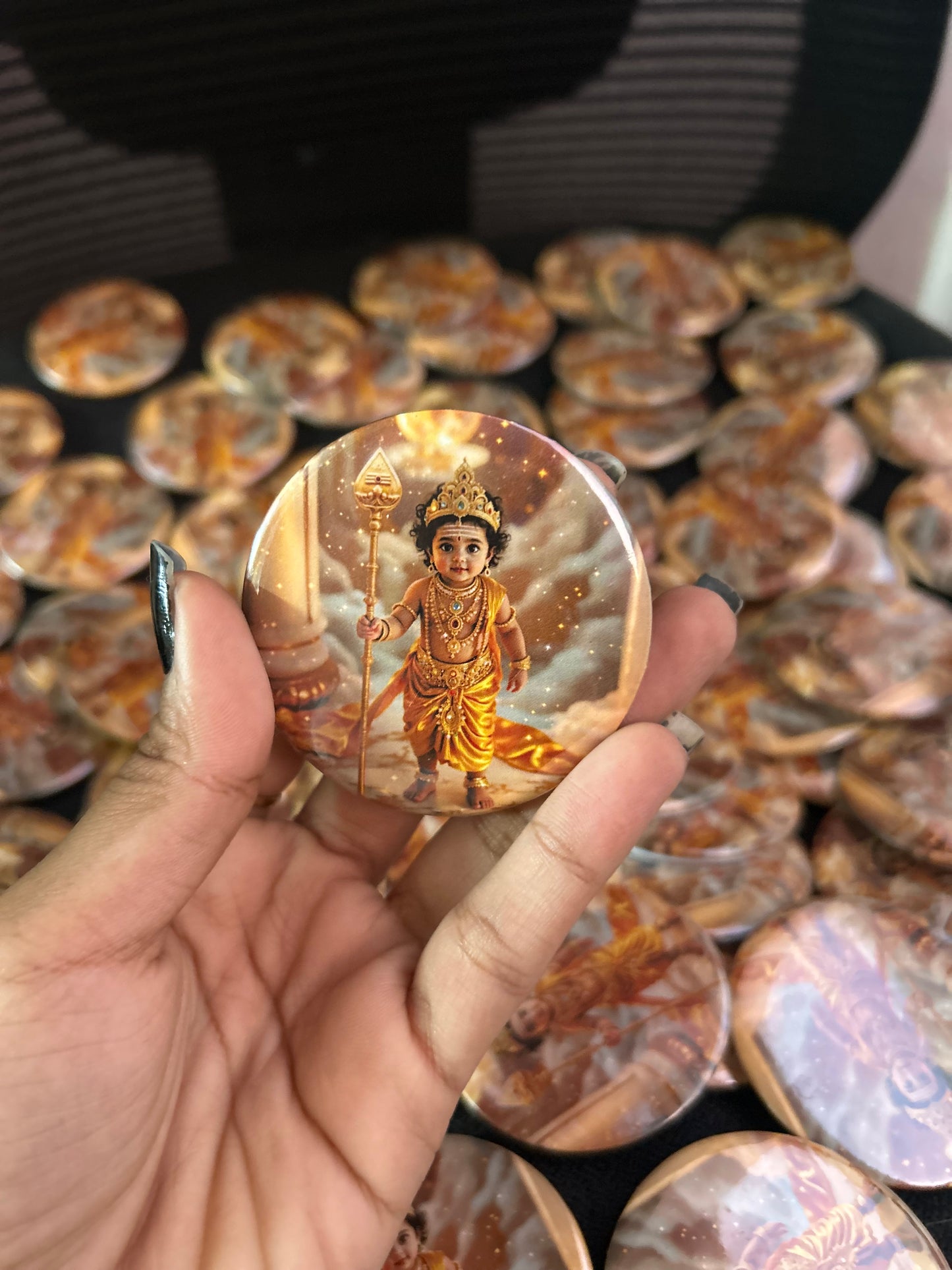 Murugar fridge magnet - round