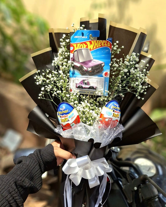 Hot wheels bouquet ( with kinder joy ) 🏎️🛞🏁❤️