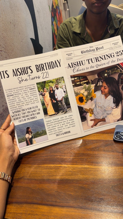 Birthday post NEWSPAPER
