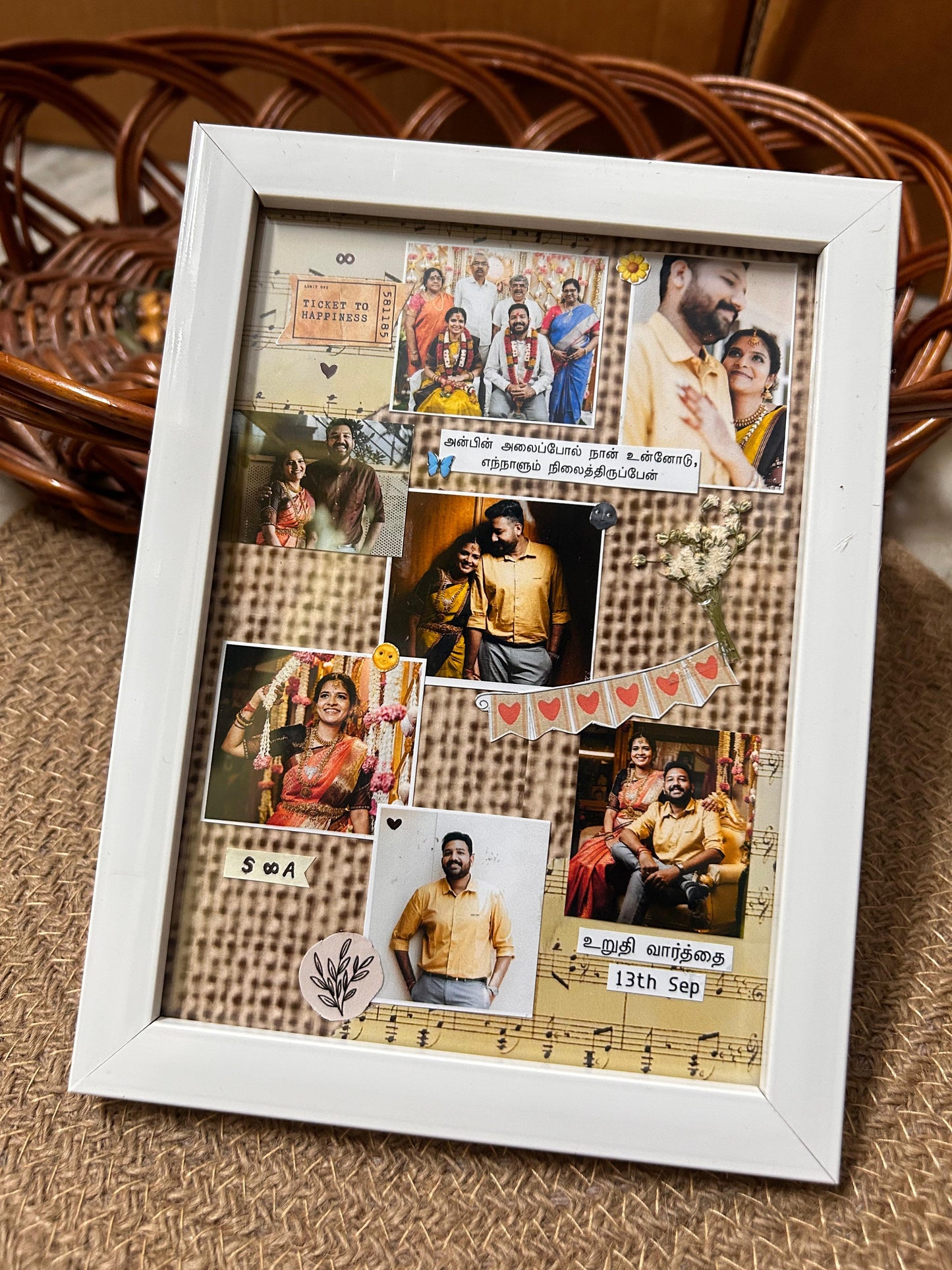 Aesthetic white collage frame