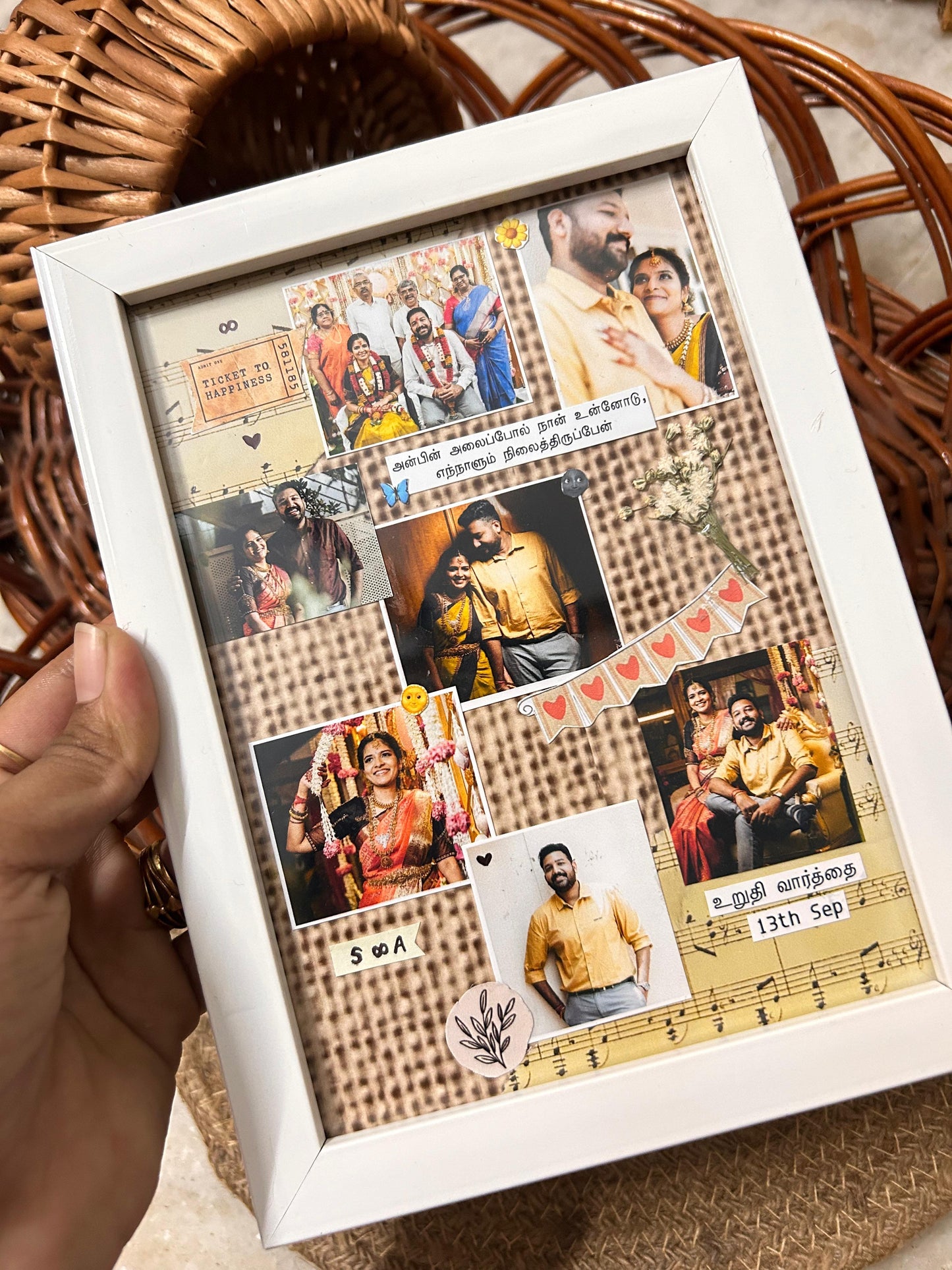 Aesthetic white collage frame